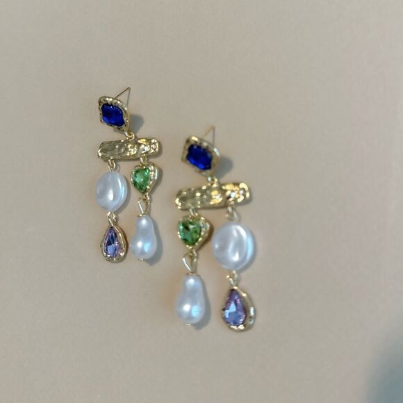 Crystal drop earrings N1057 - Picture 3 of 4